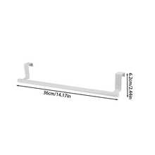 1pc Stainless Steel Towel Rack, No Drilling Required Bathroom Towel Hanger, Kitchen Rag & Glove Hanging Rod, Cabinet Door Mounted Rag Hook - Pure White - View 7