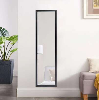 Large Wall Mirror 13x49 Inches For Bathroom Or Living Room Decorative Modern White Rectangle  (Three-Day Delivery)