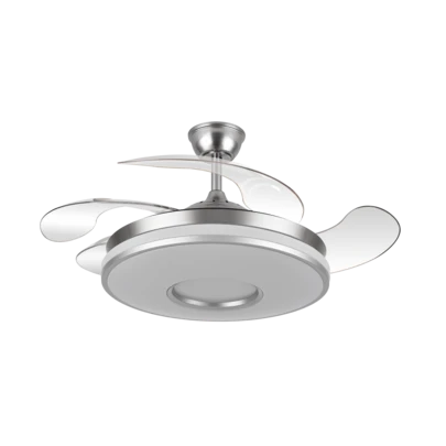 FABRILAMP Ventilador ABRILA Dani DC 59w 6980lm Níquel 4 Pás 107d 3000-4000-6000k Controle Remoto, Intensidade Ajustável, Memória e Temporizador 6 Velocidades Controle de Ar para Verão ou Inverno Qualidade Garantida