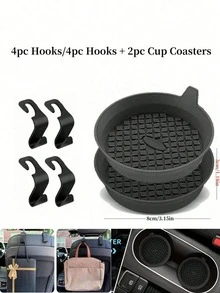 汽车座椅头枕挂钩，适用于前后排座椅，可用作车内衣架、衣物架、座椅挂钩，通用型汽车内饰配件。这些汽车挂钩是生日、圣诞节、感恩节和其他场合送给家人、朋友、老师和同学的绝佳礼物。 - 黑色 - 查看 11