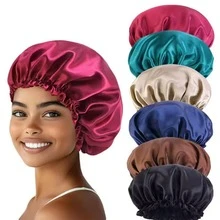 Adjustable Double-Sided Satin Sleeping Bonnet - Anti-Frizz, Protects And Straightens Hair - 紫色 - 查看 2