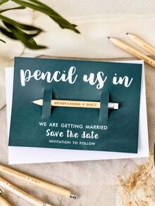 Customized Engraved Pencils, Personalized Text Pencils, Round Natural Wooden HB Graphite Pencil Set With Eraser, Suitable For School Drawing, Sketching, Wedding, Baby Shower, Office Supplies, New Year And Valentine's Day Gifts - Multicolor - View 4