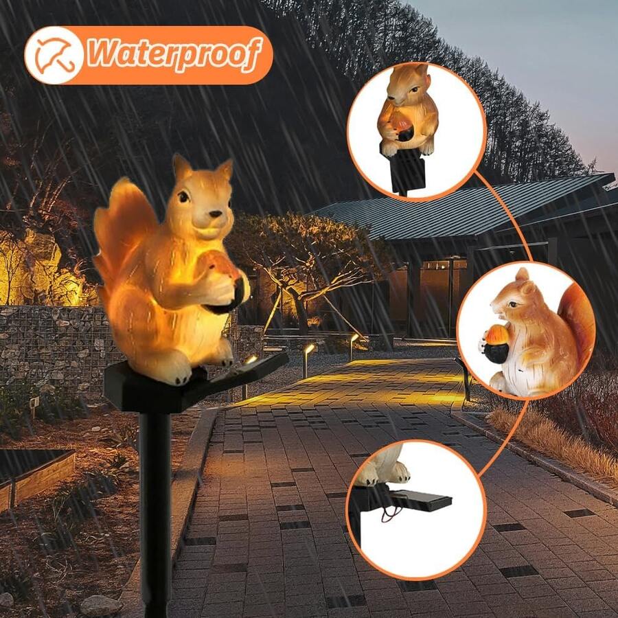 1 PC LED Solar Reading Rabbit Lamp Resin Crafts Led Outdoor Squirrel Lawn Light Solar Garden Lamp Lawn Lamp For Daily Party Courtyard Garden Path Lawn Holiday Decoration Use - Lawn Lights - View 1