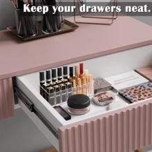 1个12/18格亚克力口红架，口红收纳盒，唇彩收纳盒和化妆品展示架，抽屉、梳妆台、浴室等场所的理想收纳方案，房间装饰，化妆包 - 彩色 - 查看 6