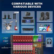 6/8/12/16 Channel Mixer Audio Console, Professional Music Mixer DJ Mixing Board With Reverb Bluetooth MP3 Player 48V Phantom Power Supply USB Recording For Studio Karaoke Live Performance - 查看 4
