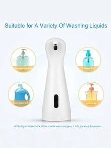 1pc 200ml Automatic Soap Dispenser, Touchless Liquid Soap Dispenser With Waterproof Base, Automatic Soap Dispenser For Kitchen, Bathroom, Hotel, Bathroom Storage & Organization, Home Decor, Furniture, Bathroom Decor, Autumn Decor, Back To School Decor - White - View 5