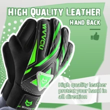 Goalkeeper Gloves Without Finger Protection, For Football/Soccer Training, Super Grip - Black and Green - View 3