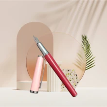 1pc Autumn Leaf Red Metal Fountain Pen, Metal Calligraphy F-Nib, Business Pen With Gift Box & Bag, Student/Birthday Gift, Classic Luxury Design, Writing Stationery, Back To School Essential, Teacher Gift - Autumn Leaves Turn Red - View 4