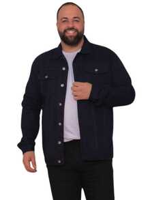 Men's Blue Twill Jacket - Navy Blue - View 5