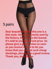 Women's Sheer T-Shirt Style Pants, Ultra-Thin Sexy Black Thigh High Socks, Disposable Thigh High Socks, 20D Minimalist Solid Black Thigh High Socks, Suitable For Pairing With Pantyhose. - T-crotch (black) - View 13