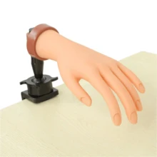 Modelo de mano de silicona para práctica de manicura con dedos flexibles y soporte de escritorio, ideal para principiantes. - Multicolor - Ver 9