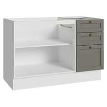 Gabinete Bajo Cocina Madesa Vik 120cm Sin Encimera BG 01 - Blanco y Gris - Ver 11