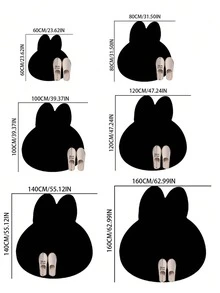 1 Peça Tapete Decorativo de Pelúcia com Cabeça de Coelho de Cor Sólida, Tapete Decorativo, Decoração de Quarto, Tapete Pequeno, Carpete, Decoração Doméstica, Tapete de Sala de Estar, Tapete Pequeno de Sala de Estar, Tapete de Quarto, Decoração Doméstica de Sala de Estar, Tapete para Área Externa, Carpete Lavável - Multicolorido - Visão 8