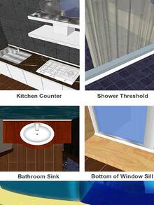 1 Pc Bathroom Water Stopper Water Retaining Bendable Strip Dry Wet Separation Silicone Seal Strip - Multicolor - View 1