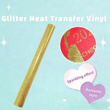 1 Roll Glitter/Glossy Glitter/Glitter PUFF Heat Transfer Vinyl Roll - Sparkle Glitter For T-Shirt Fabric Iron-On Transfers - Gold-gLI002 - View 8