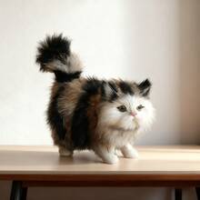 Realistic Cat Figurine, Cat Decor, Cat Model, Children's Comfort Toy, Desktop Ornament, Holiday Gift - Multicolor - View 17