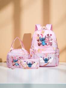 Bộ 3 balo Stitch, dây đeo vai có thể điều chỉnh, nhẹ và thoải mái, dung tích lớn, chất liệu nylon, khóa kéo, ngăn đựng laptop, bao gồm 1 túi xách, họa tiết hoạt hình, phù hợp cho đi làm, đi học, du lịch, công sở, dã ngoại, quà tặng ngày lễ hoàn hảo. - Nhiều màu - Xem 7