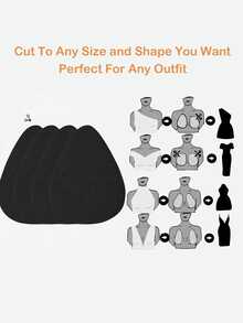 4片装隐形提拉乳贴 – 适用于A-E罩杯及大胸的粘性聚拢胶带 - 彩色 - 查看 6