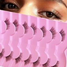 Faux-cils de style renard naturel pour un maquillage léger, design d'ailes à l'occidentale, doux et simulés, parfaits pour un usage quotidien et scénique - Rose bonbon - Voir 4