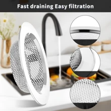 1/2/4PCS Rust-Proof Stainless Steel Kitchen Sink Strainer, 4.5 Inch Large Wide Rim Drain Filter, Anti-Clog Micro-Perforated Mesh Food Waste Catcher & Stopper, Durable Metal Basket For Vegetable Washing, Easy Clean & Universal Fit Standard Sinks, Long-Lasting Kitchen Accessory - Multicolor - View 2
