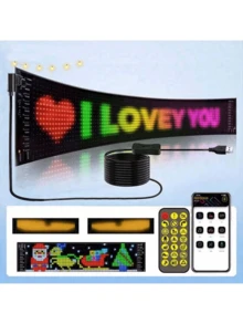 柔性LED显示屏，APP控制车载广告屏，全彩智能车贴，IP65防水，柔性屏幕显示，内容可编辑，USB接口，带动态闪烁恶魔眼的汽车挡风玻璃柔性LED显示屏，APP可编程柔性LED屏 - 彩色 - 查看 10