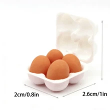 1:12 Scale Miniature Dollhouse Egg Set, Tiny Miniature Model, Mini Home Desktop Decor, BJD Photography Props, DIY Handmade Accessories - Multicolor - View 3