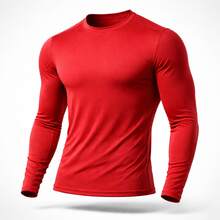 Unisex UV 50+ Sun Protection Base Layer Shirt For Cold And Hot Weather, Thermal Compression - 紅色 - 查看 4