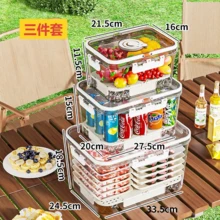 Portable Airtight Food Storage Container, Leak-Proof Lunch Box For Camping, Picnic, Fruit, Meal Prep, Transparent Plastic Food Organizer - Multicolor - View 8