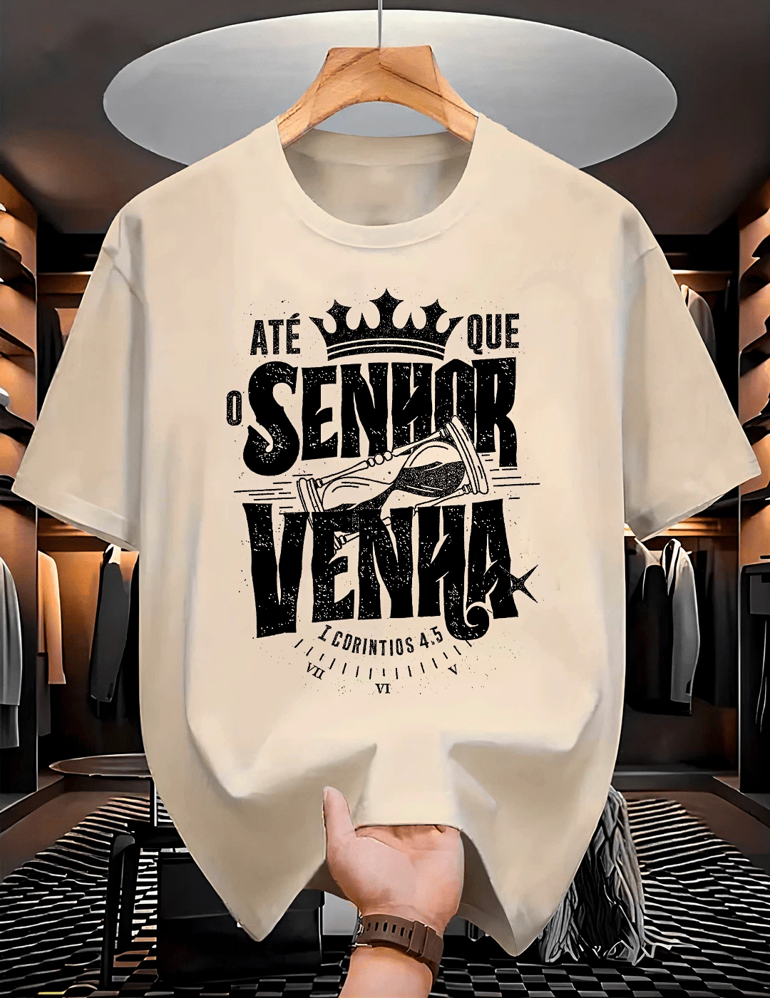 T-Shirt UNTIL THE LORD COMES 100% Cotton Men's And Women's Unisex 100% Cotton Streetwear - 米色 - 查看 1