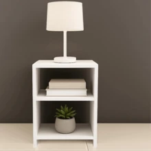 Mesa de Cabeceira Compacta e Elegante para Seu Quarto | Organização e Estilo - Branco - Visão 5