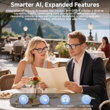 AI Smart Video Glasses, Equipped With An 8-Megapixel Camera, Support 4K HD Video Recording, Wireless Connectivity And Wi-Fi Transmission, AI Chat With ChatGPT Model, Wireless Calling And Music Playback, Real-Time Translation Device, AI Assistant And Meeting Recorder. Compatible With IOS/Android Systems, Lightweight Design, Extended Battery Life Supports Video Calls And Instant Recording. Professional Recording Device, Portable Camera, Ideal For Travel, Meetings, Driving, And Outdoor Sports Scenarios. Perfect Holiday Gift. - 黑色 - 查看 7