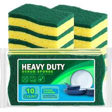 Sponges Kitchen, 50 Pack Heavy Duty Dish Sponge, Cleaning Dish Scrubber Sponge For Home And Kitchen, Stink-Free Cleaning Supplies For Pots, Pans - màu xanh lá - Xem 8