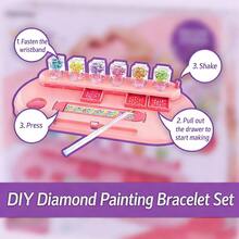 Kit de Pulseira de Diamante DIY, Pulseira de Contas Feita à Mão para Melhores Amigas, Conjunto de Artesanato de Contas Feminino, Caixa de Presente, Conjunto de Presente para Melhor Amiga/Irmã, Conjunto de Presente de Feriado - Multicolorido - Visão 2