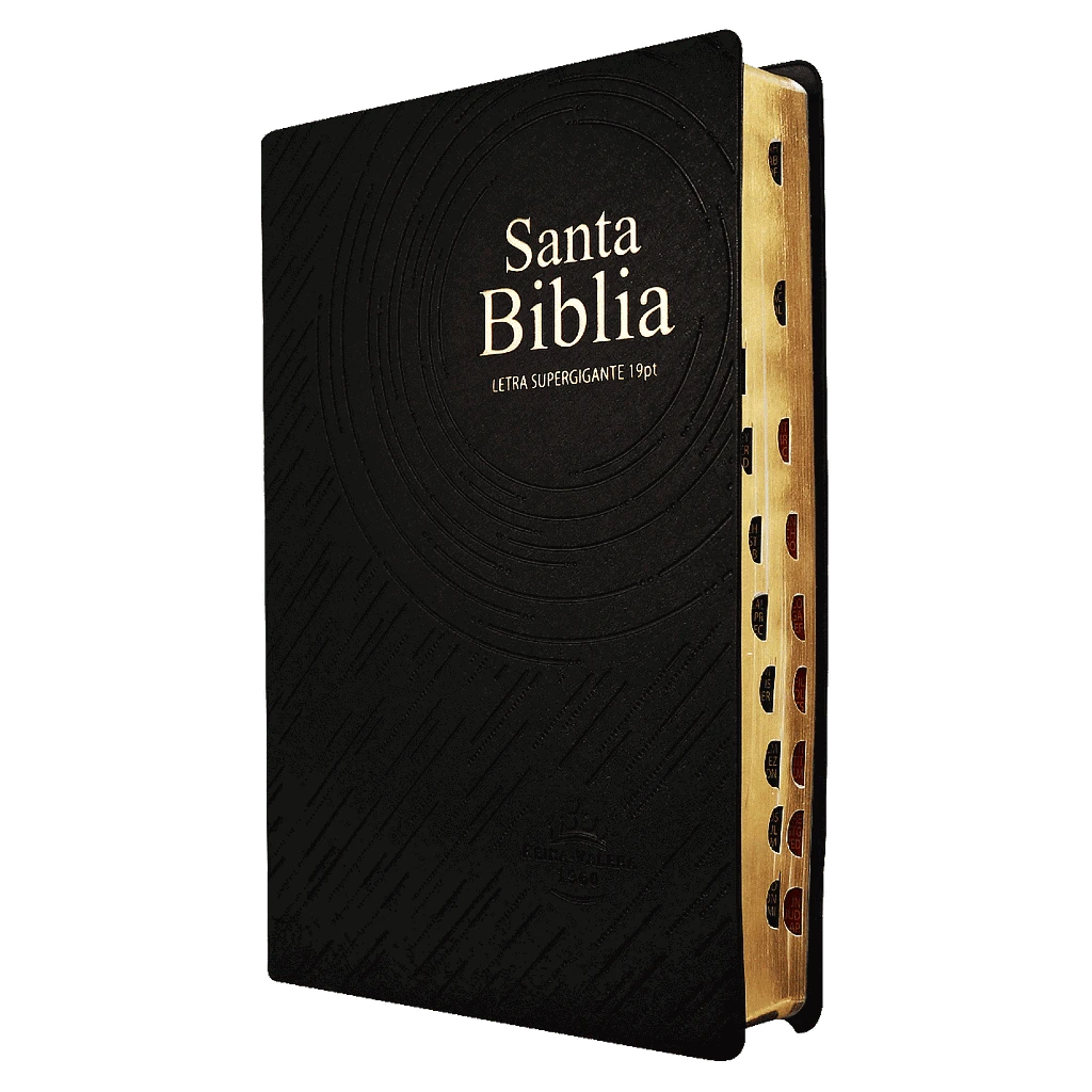 Biblia Reina Valera 1960 Grande Letra SUPER Gigante 19 PUNTOS Vinil Negro - Libro único - Ver 1