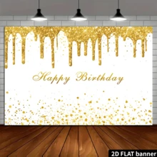 Rsuuinu Golden Birthday Party Backdrop For Girls Women Gold And White Bokeh Dots Glitter Photography Background Happy Birthday Party Deco - White - View 4
