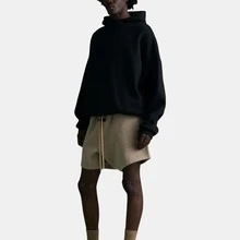 Fear Of God Essentials FW23 Cloud Series Hoodie, Solid Color, Fitted Long Sleeve, American Style Pullover Sweatshirt, Men's, Dark Blue/Black - Dark Blue-black - View 6