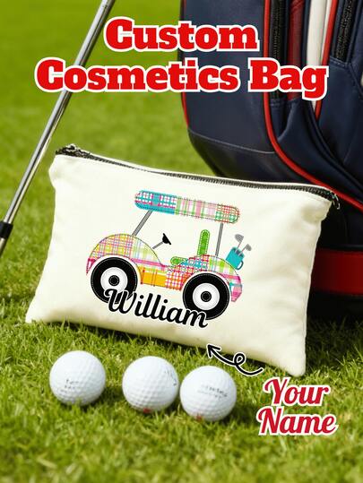 1 pieza Bolsa de cosméticos de golf personalizada con nombre, neceser deportivo personalizado, bolsa de viaje para carrito de golf, bolsa de viaje para amantes del golf y regalo de equipo de golf, perfecta para cumpleaños, Día de la Madre, graduación, aniversario, regalos de dama de honor, recuerdos de fiesta de boda, regalo para ella, esposa, mamá y amigos, regalo para mamá, regalo para novia, regalo para ella, regalo para esposa