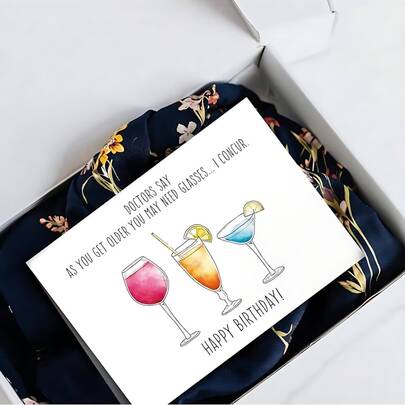 1 Tarjeta de cumpleaños de vino divertida con un diseño humorístico y sarcástico sobre envejecer, perfecta para amigos, familiares, colegas, parejas, bodas, fiestas de graduación u otras ocasiones. Tarjeta de invitación, tarjeta de regalo, tarjeta de felicitación, tarjeta de agradecimiento, tarjeta de Navidad.