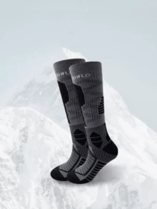 1雙加厚保暖滑雪襪，中性冬季加厚長襪，吸濕排汗防異味，適合戶外滑雪與登山運動，防滑保暖雪襪，護踝透氣長筒襪 - 紫色 - 查看 10