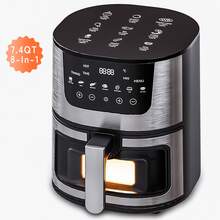Senmeo 7.5QT Large-Capacity Air Fryer, 8-In-1 Smart Cooking Programs With Interior Window & Stainless Steel Rack, Touch Control Design For Family Meals/Gatherings – Ideal For New Year & Winter Cooking - Xem 1