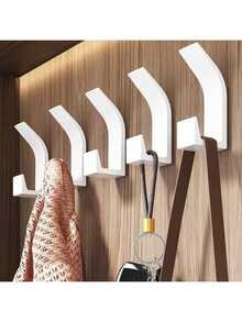 1pc/5pcs No Drill Wall Hooks - Multi-Purpose Adhesive Hooks, Suitable For Bedroom, Kitchen, Bathroom - Ideal Clothing & Hat Storage Tool - Multicolor - View 7