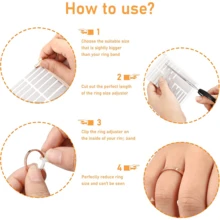 Ring Size Adjuster Set, 8 Different Sizes Transparent Ring Adjusters (With Storage Box), 4 Types Of Ring Adjustment Pads, Suitable For All Types Of Loose Rings, Cuttable Invisible Coil Ring Tightener, Unisex - Multicolor - View 6