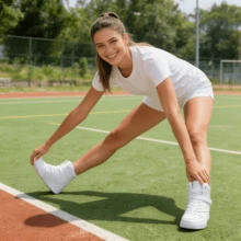 80s Vintage High Top Sneakers Women 2 Inch Hidden Wedge Heel, Ankle Support Casual Sport Shoes - trắng - Xem 4