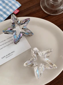 2pcs Minimalist Star Hair Clips, Elegant Hair Claw Clips For Updo, Chic & Graceful - Multicolor - View 2