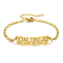 1件装时尚性感十二星座不锈钢脚链，女士沙滩脚饰 - 金黃色 - 查看 11