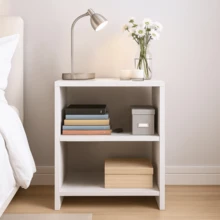 Mesa de Cabeceira Compacta e Elegante para Seu Quarto | Organização e Estilo - Branco - Visão 8