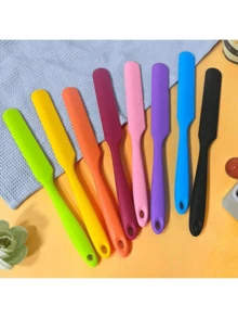 Silicone Pot Spatula, Heat-Resistant Cake Cream, Peanut Butter Spatula, Batter Spatula, Non-Stick Bread Spatula, Rubber Kitchen Pot Mixer, Long Spatula - Multicolor - View 1