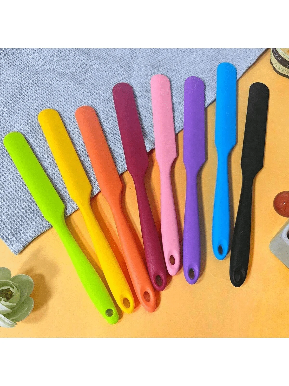 Silicone Pot Spatula, Heat-Resistant Cake Cream, Peanut Butter Spatula, Batter Spatula, Non-Stick Bread Spatula, Rubber Kitchen Pot Mixer, Long Spatula - Multicolor - View 1