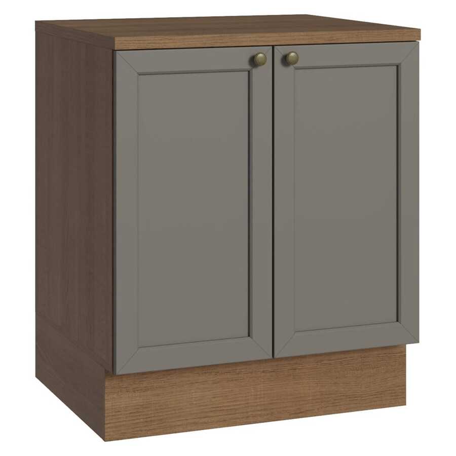 Gabinete Bajo Cocina Madesa Vik 70cm Con 2 Puertas MG - Marrón y Gris - Ver 1