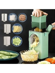 New Manual Vegetable Slicer, High Capacity Rotary Grater And Shredder, Food Chopper - Multicolor - View 9